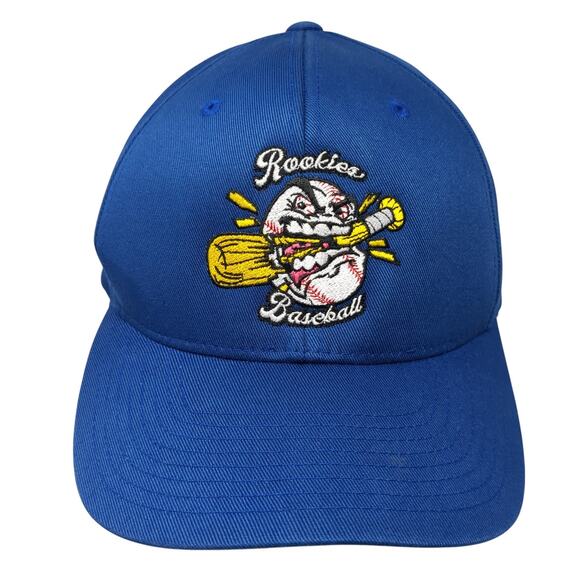 Rookies Baseball Fitted Baseball Cap Blue XL Embroidered 6 Panel Flexfit Yupoong - Picture 1 of 10